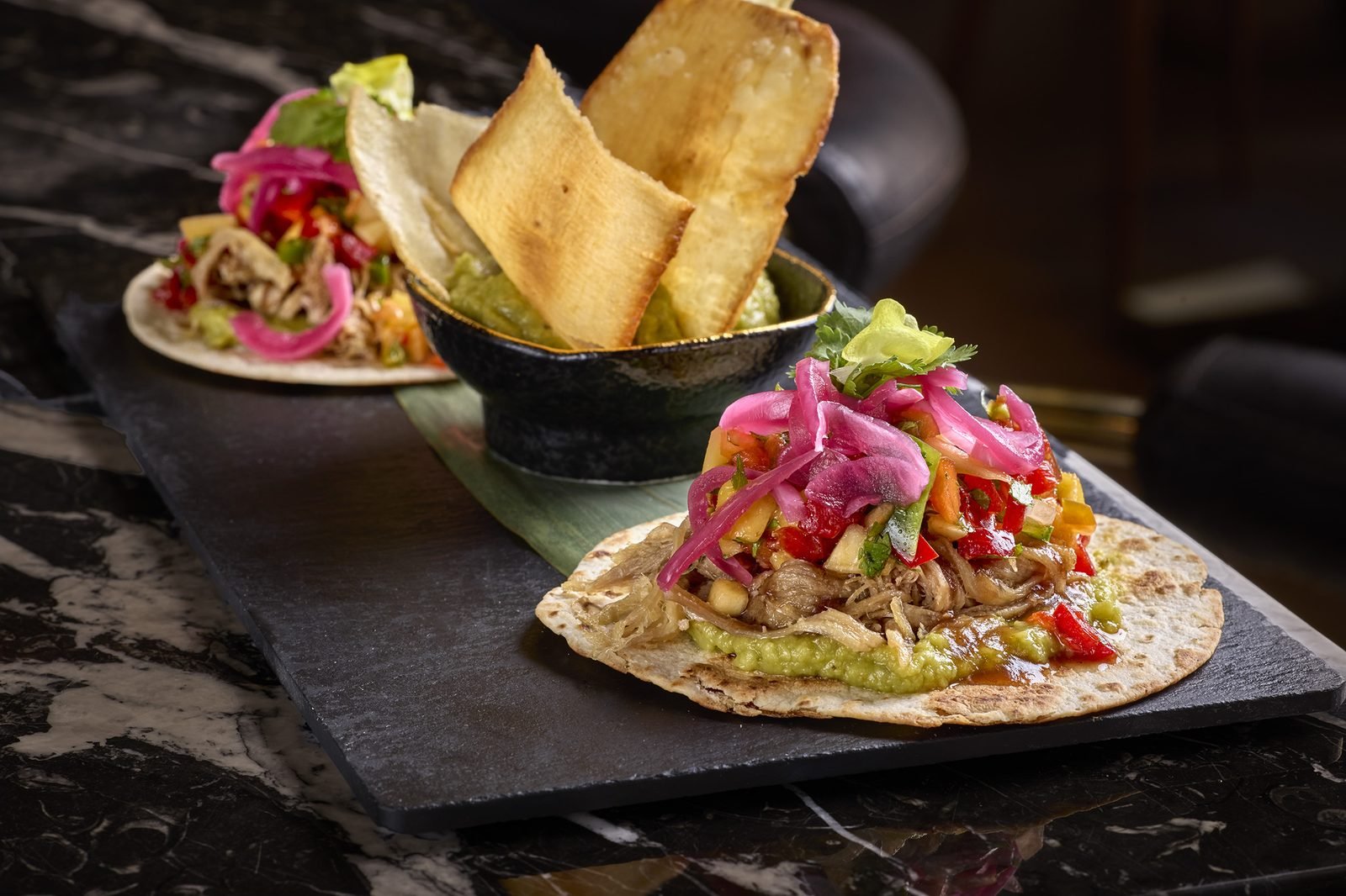 Tacos caribeños de presa ibérica